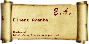 Elbert Aranka névjegykártya
